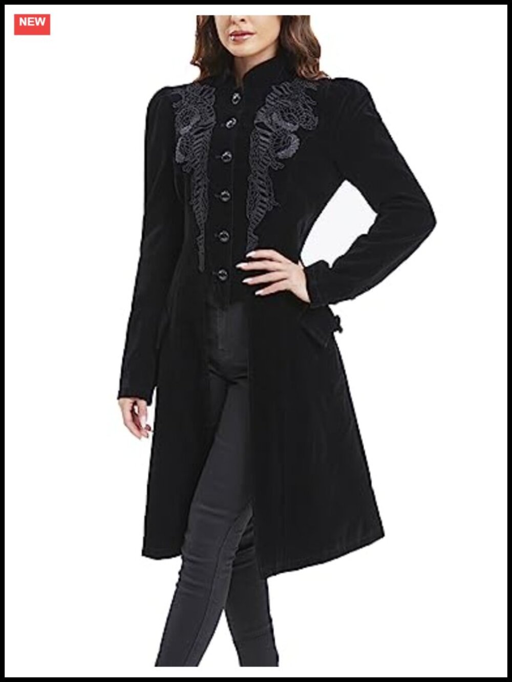 Velvet Gothic Steampunk Victorian Jacket Frock Coat Renaissance